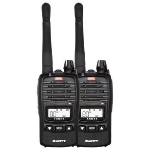 GME TX677 2 Watt UHF CB Handheld Radio Twin Pack Black