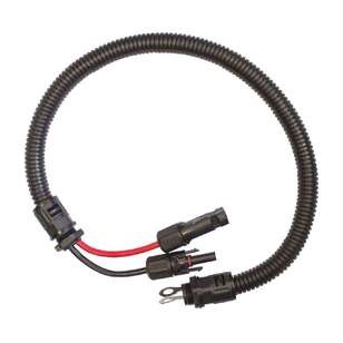 KT Cables MC4 Plug And Socket To 8mm Ring Terminals 600mm Black