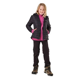 Cederberg Youth Recycled Baffle Hooded Puffer Jacket Black