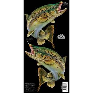 AFN Retro Style Fish Sticka Brown Trout Green