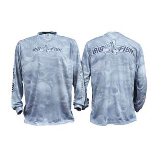 Bigfish Aus Camo Light Grey Sublimated Fishing Shirt Grey