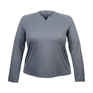 Cape Women's Holly Long Sleeve Henley Top Plus Size Navy