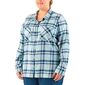 Cape Women's Amie Check Flannel Shirt Plus Size Aqua & Melon