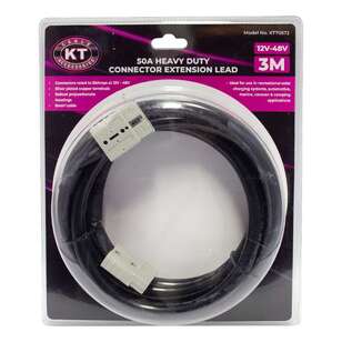 KT 50A Plug Extension Lead 3 Metre Black 3 m