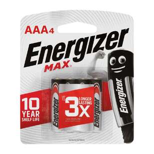 Energizer MAX AAA Batteries 4 Pack Silver AAA