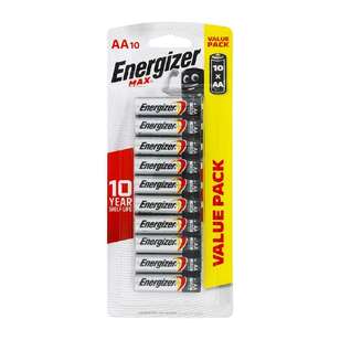 Energizer MAX AA Batteries 10 Pack Silver AA