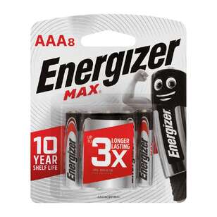 Energizer MAX AAA Batteries 8 Pack Silver AAA
