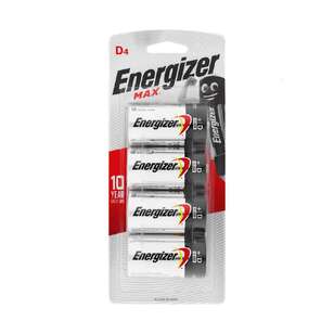 Energizer MAX D Batteries 4 Pack Silver D