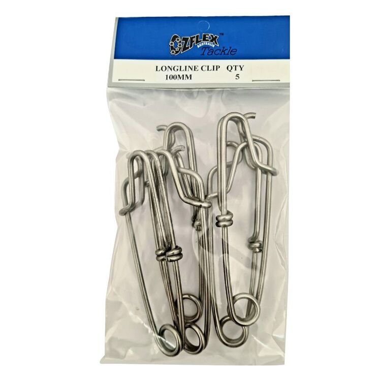 Long Line Clips Ozflex 130 mm Long Line Clip 5 Pack Grey | Anaconda