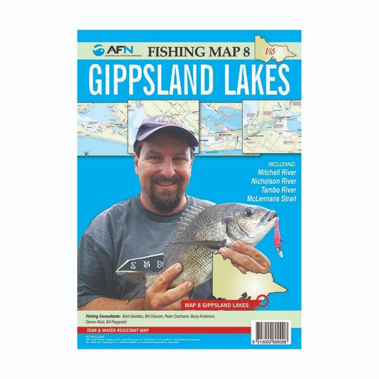 AFN Waterproof Gippsland Lakes Fishing Map