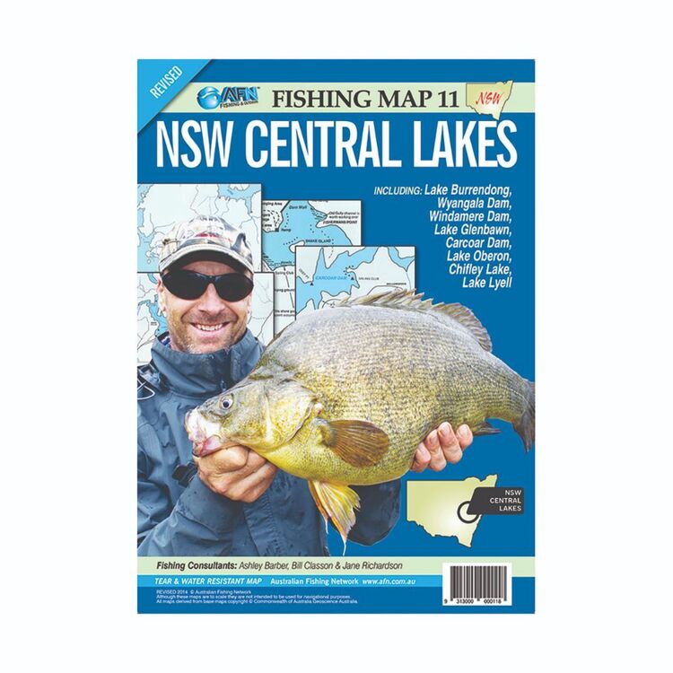 AFN Waterproof NSW Central Lakes Fishing Map