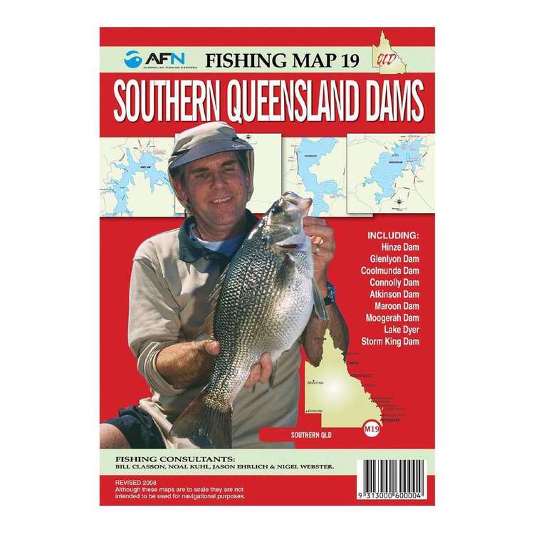 AFN Waterproof Fishing Map #19 Southern Queensland Dams