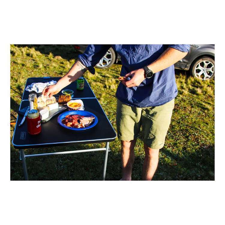 Coleman 4 Ft Aluminium Fold In Half Table Charcoal 4 ft