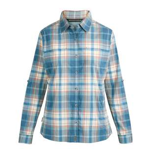 Mountain Designs Women's Kalamina Long Sleeve Shirt Blue Check 12