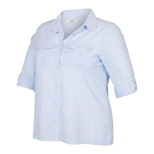 Cape Women's Ariana Long Sleeve Shirt Plus Size Azure Stripe