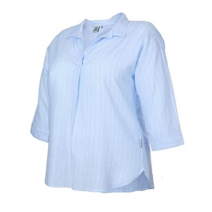 Gondwana Women's Bouddi 3/4 Sleeve Shirt Plus Size Bluebell Stripe