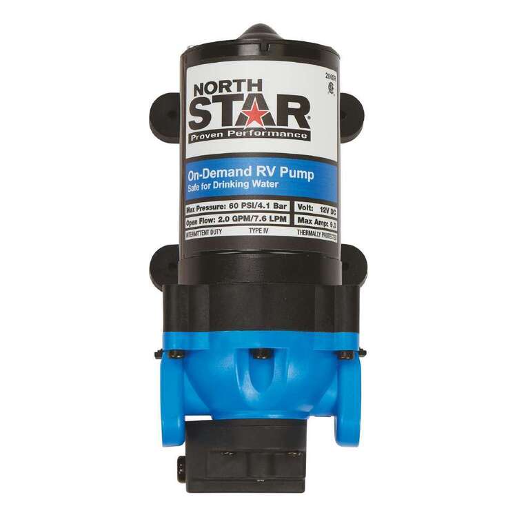 NorthStar 7.6L Fresh Water RV Pump Black 7.6 L