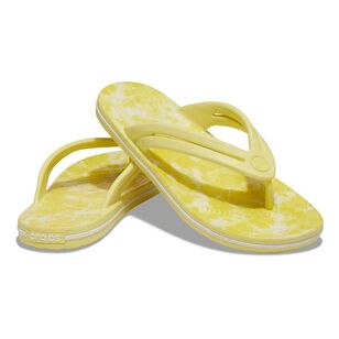 Crocs Women's Crocband Bleach Dye Thongs Banana