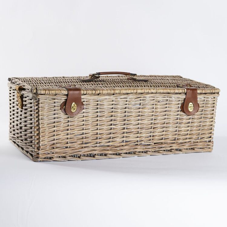 Spinifex Premium 4 Person Picnic Basket with Cooler Brown 4P