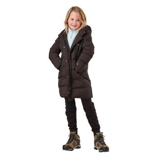 Cederberg Youth Girls' Longline Hooded Puffer Jacket Black