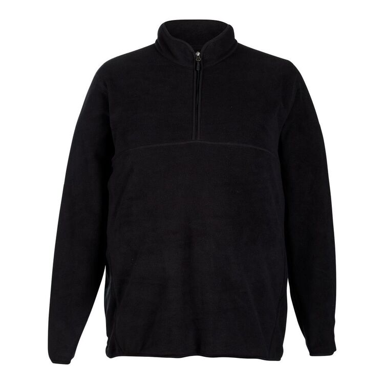 Cape Men's Plus Size Full Zip Frost Fleece Top Black