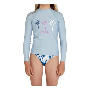 O'Neill Girls' Basic UV Long Sleeve Rash Vest Seaglass 10