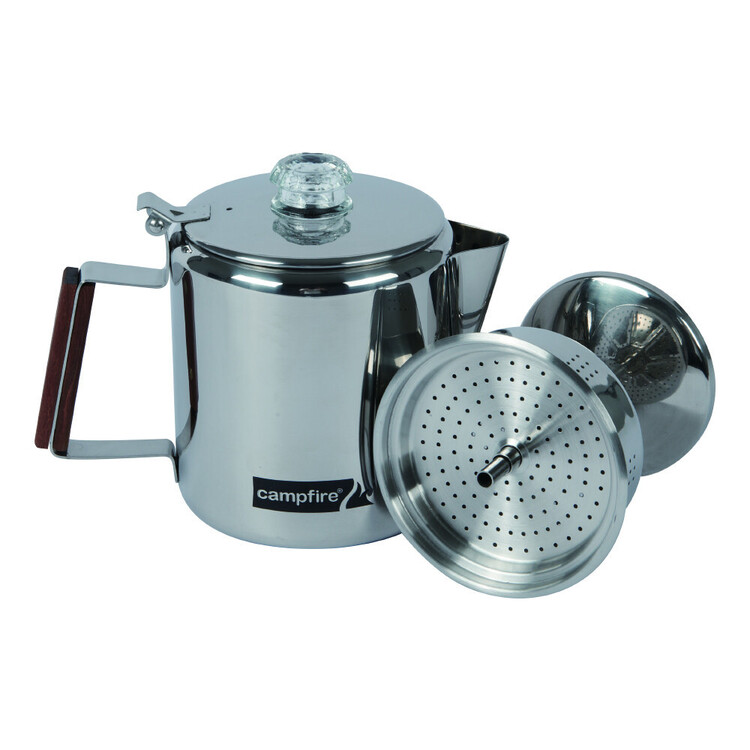 Hillbond Camping Coffee Pot Stainless Steel Percolator Coffee Pot Outdoors  9 Cup Percolator Coffee Pot for Campfire or Stove Top Coffee Making