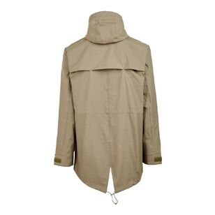 Cape Men's Long Hood Rain Coat Khaki