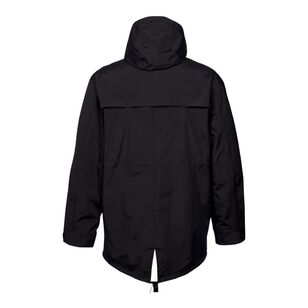 Cape Men's Long Hood Rain Coat Plus Size Black
