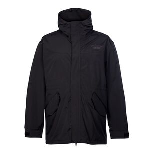 Cape Men's Long Hood Rain Coat Plus Size Black