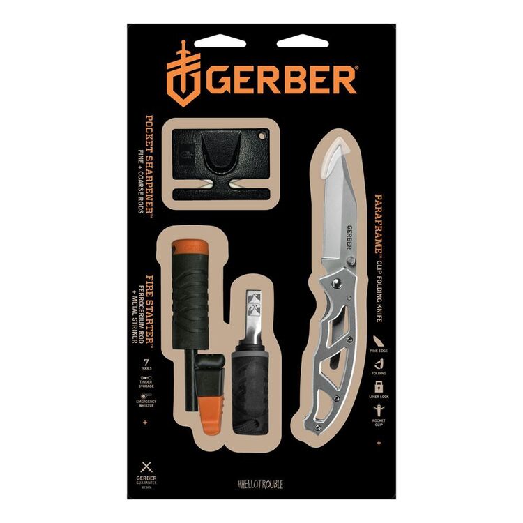 Gerber Combo Set Paraframe, Fire Starter, Sharpener Blade HQ