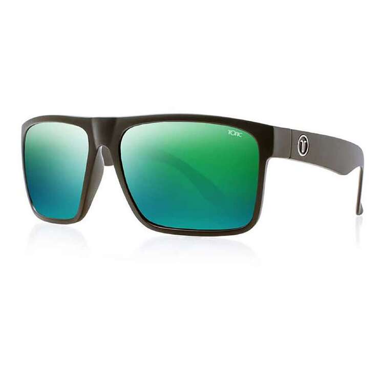 Tonic Outback Sunglasses Matt Black & Mirror Green Lens