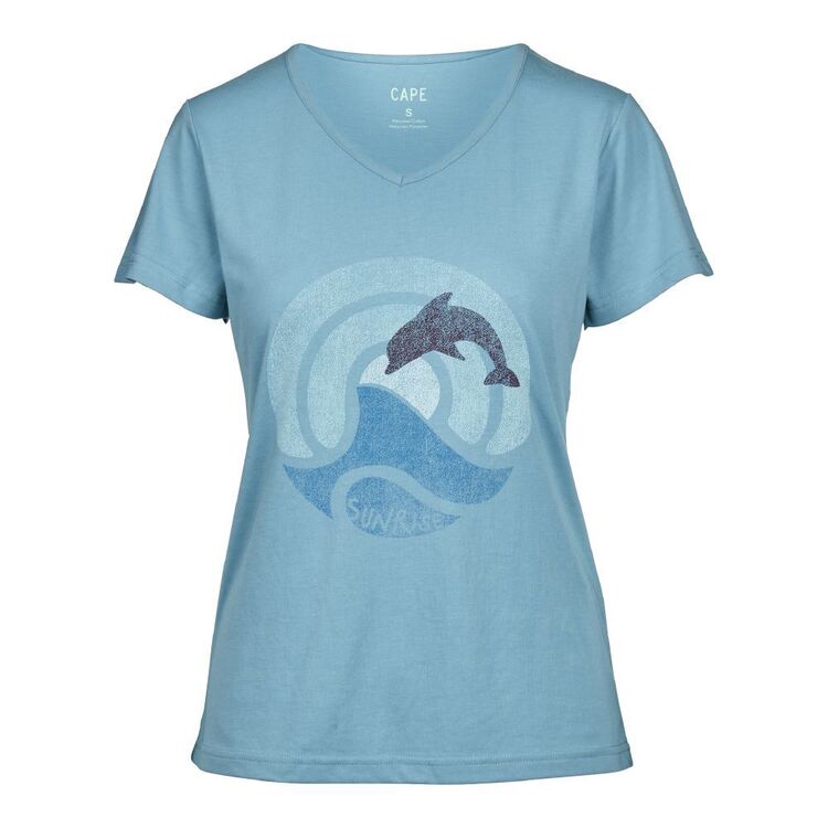Cape Women's Lacey Turquoise Dolphin Tee