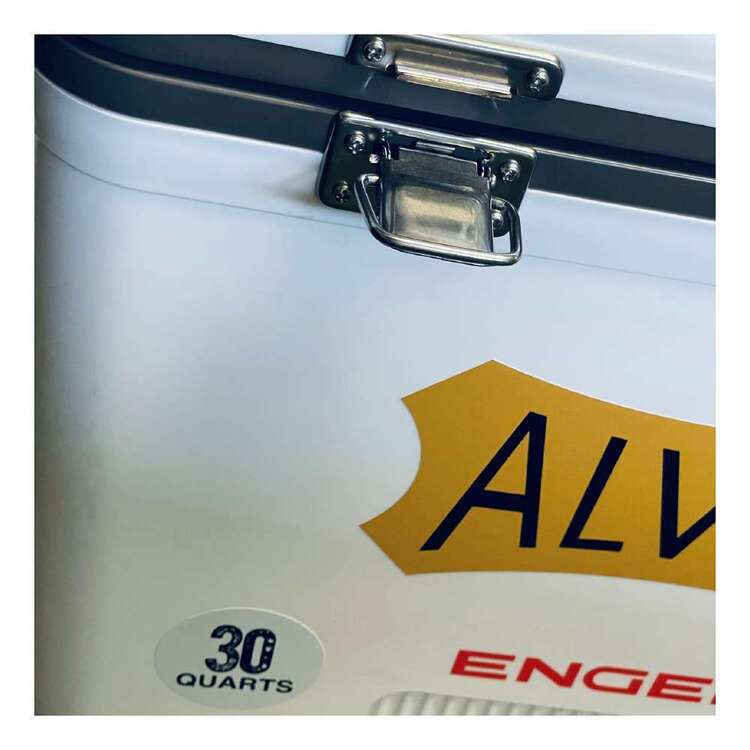 Alvey Engel Cooler Box + Rod Holders White