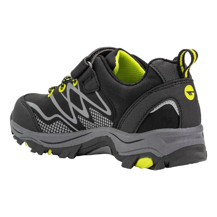 Hi-Tec Kids' Blackout Waterproof Low Hiking Shoes Black & Lime
