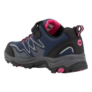 Hi-Tec Kids' Blackout Waterproof Low Hiking Shoes Navy Magenta