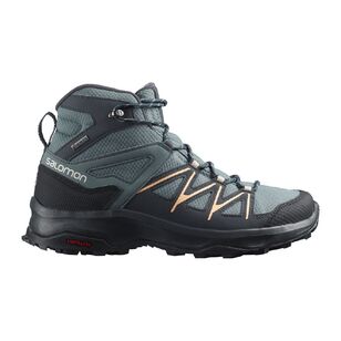 Salomon Women's Daintree Gore-Tex Mid Hiking Boots Stormy Weather, Ebony, Almond Cream 8