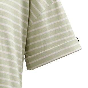 Mountain Designs Women's Bambusa Striped Dress Green & Blanc