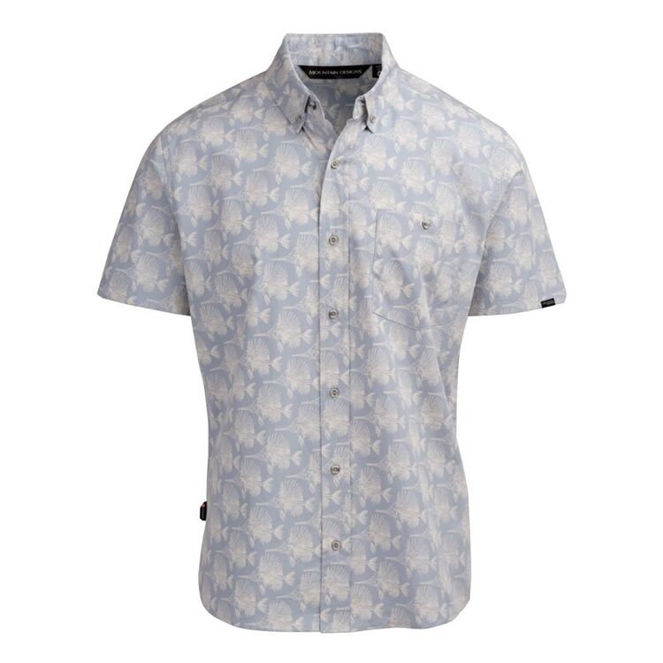 Mountain Designs Men's Tonga Short Sleeve Shirt Blue