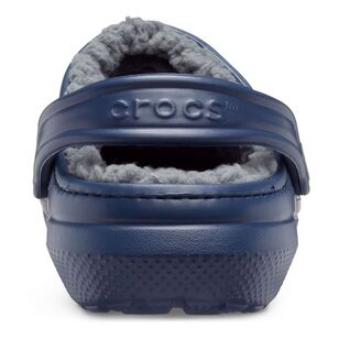 Crocs Adults' Unisex Classic Fuzzy Lined Clogs Navy & Charcoal