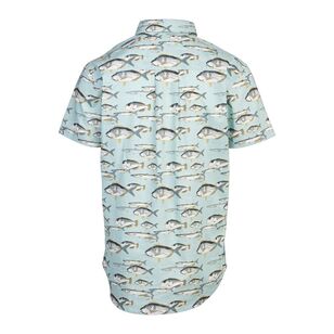 Gondwana Men's Short Sleeve Fish Shirt Light Blue