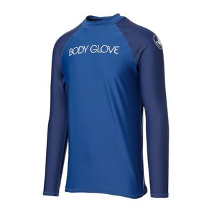 Body Glove Men's Surf Rash Vest Long Sleeve Tee Blue