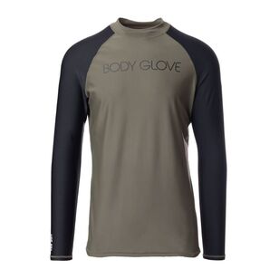 Body Glove Men's Surf Rash Vest Long Sleeve Tee Khaki