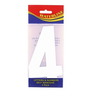Waterline Boat Number 4 White (2 Pack) Size 6'' White