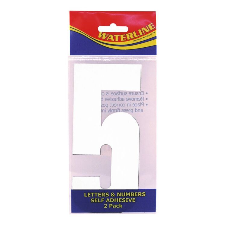 Waterline Boat Number 5 White (2 Pack) Size 6"