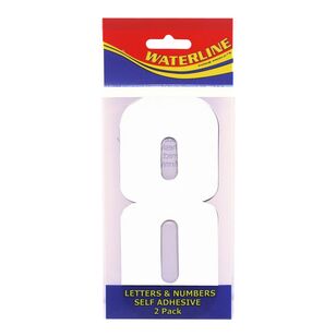 Waterline Boat Number 8 White (2 Pack) Size 6'' White