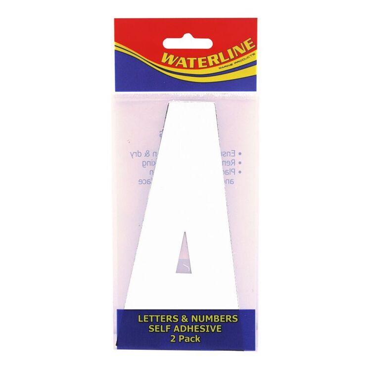 Waterline Boat Letter A White (2 Pack) Size 6"