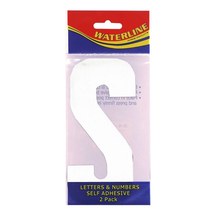 Waterline Boat Letter S White (Pack 2) Size 6"