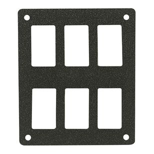 Waterline 6 Hole Rectangle Switch Panel Black 3 mm