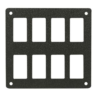Waterline 8 Hole Rectangle Switch Panel Black 3 mm